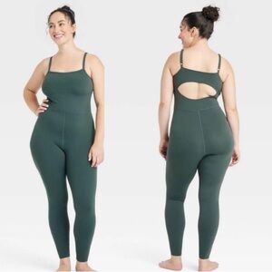 All in Motion Active Bodysuit One-Piece Dark Forest Green